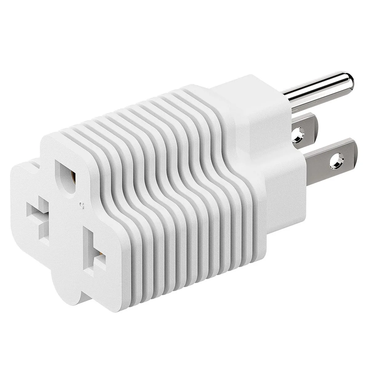 LORDWORLD LORDWORLD NEMA 5-15P to 5-20R Adapter 15A 125V White — product photo