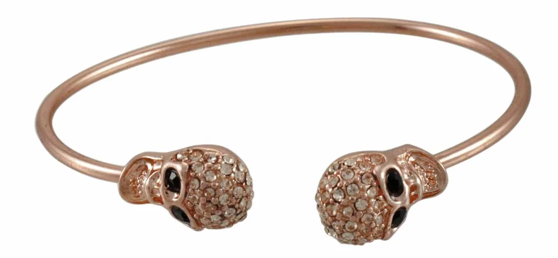 Lee Mode International, Inc. Lee Mode International, Inc. Rhinestone 3D Skull Torc Bracelet Brown — product photo