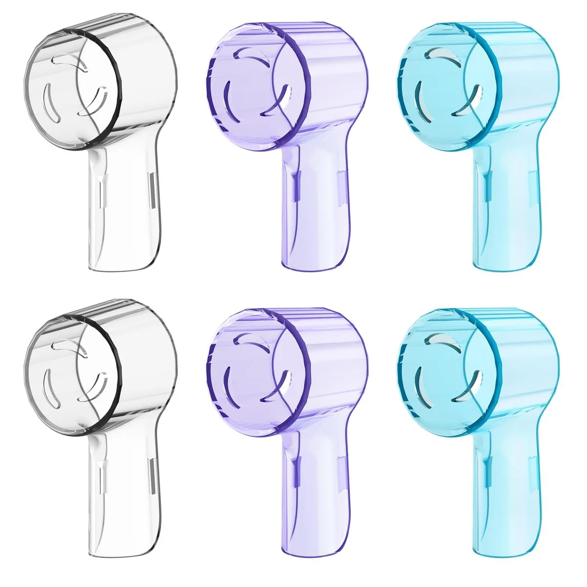 Six mixed-colour protective caps for Oral-B electric toothbrush heads