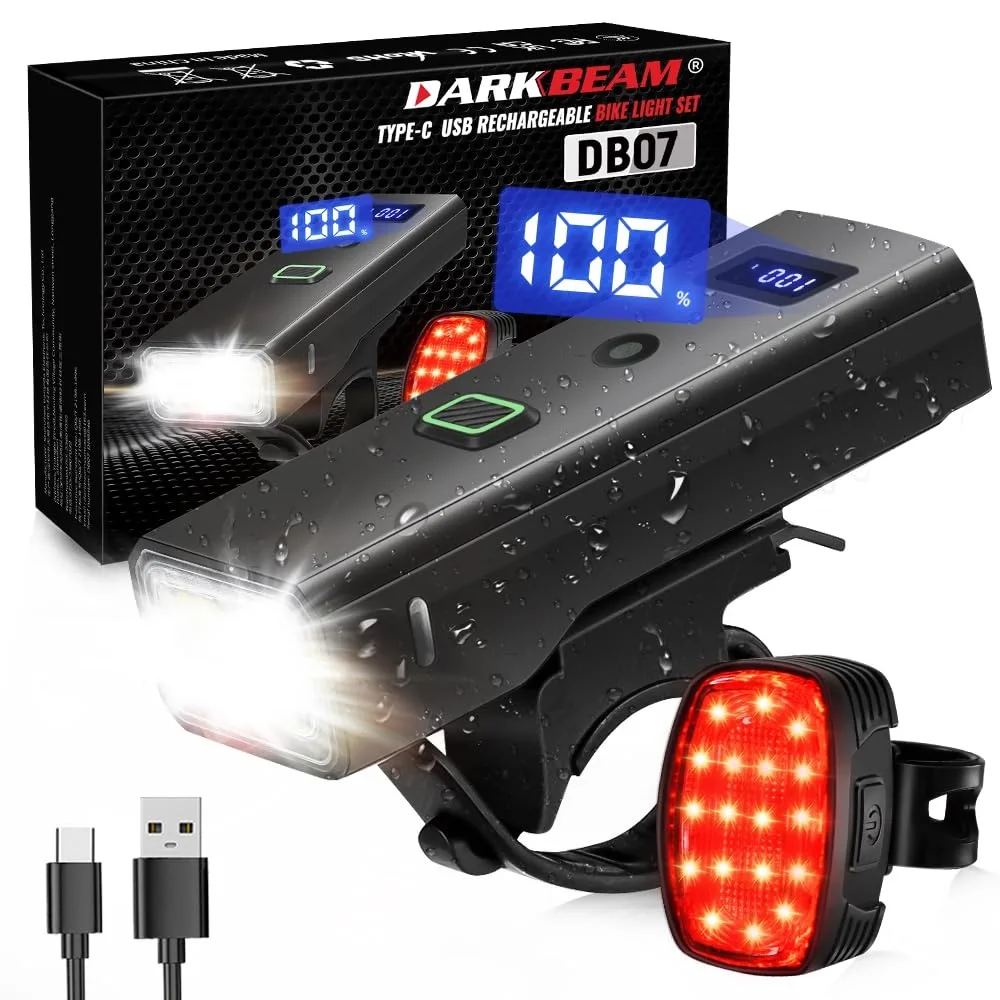  DB07 Bike Light Set 4+5 Modes 18 LED USB-C Rechargeable 48h cycling accessory — product photo
