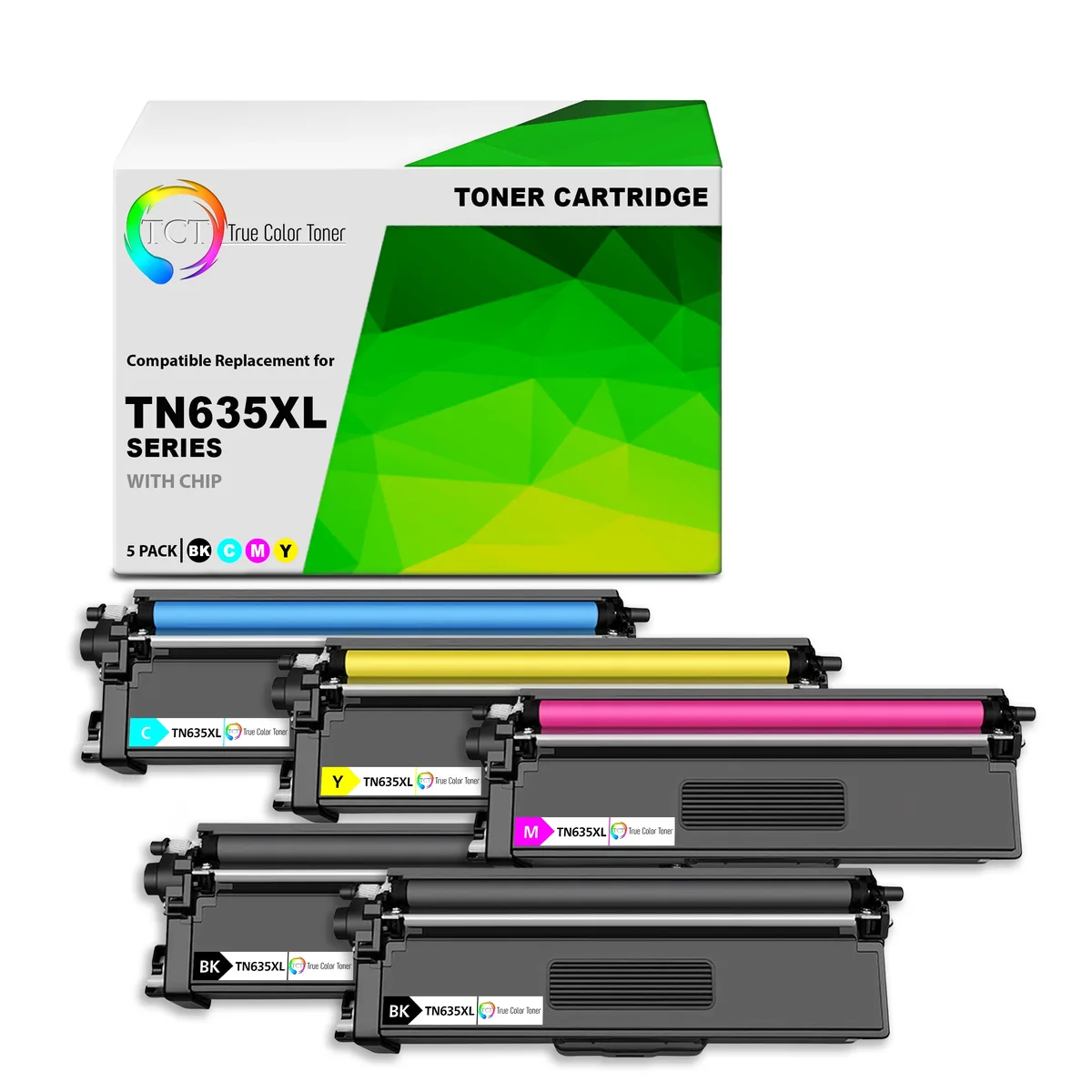 TCT TCT TN635XL 5-pack toner cartridge black cyan magenta yellow — product photo