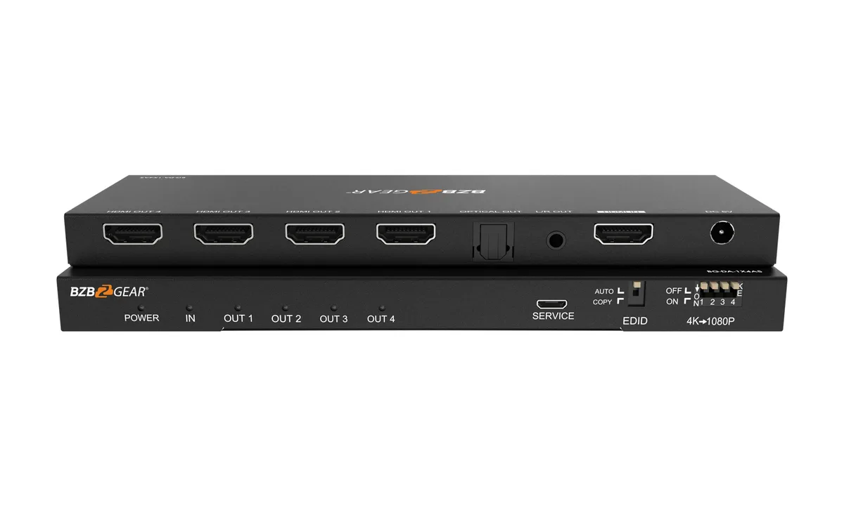 BZBGEAR BZBGEAR BG-DA-1X4AS 1x4 4K 60Hz HDMI Splitter Downscaler Audio — product photo