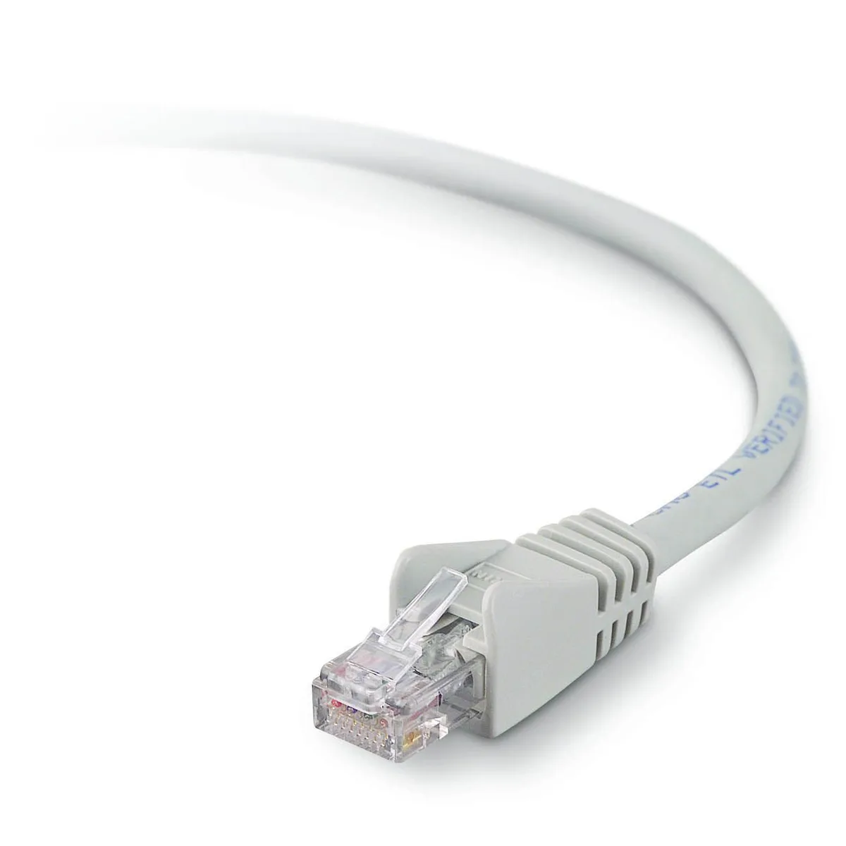 Gray Cat6 patch cable with RJ45 connectors on both ends