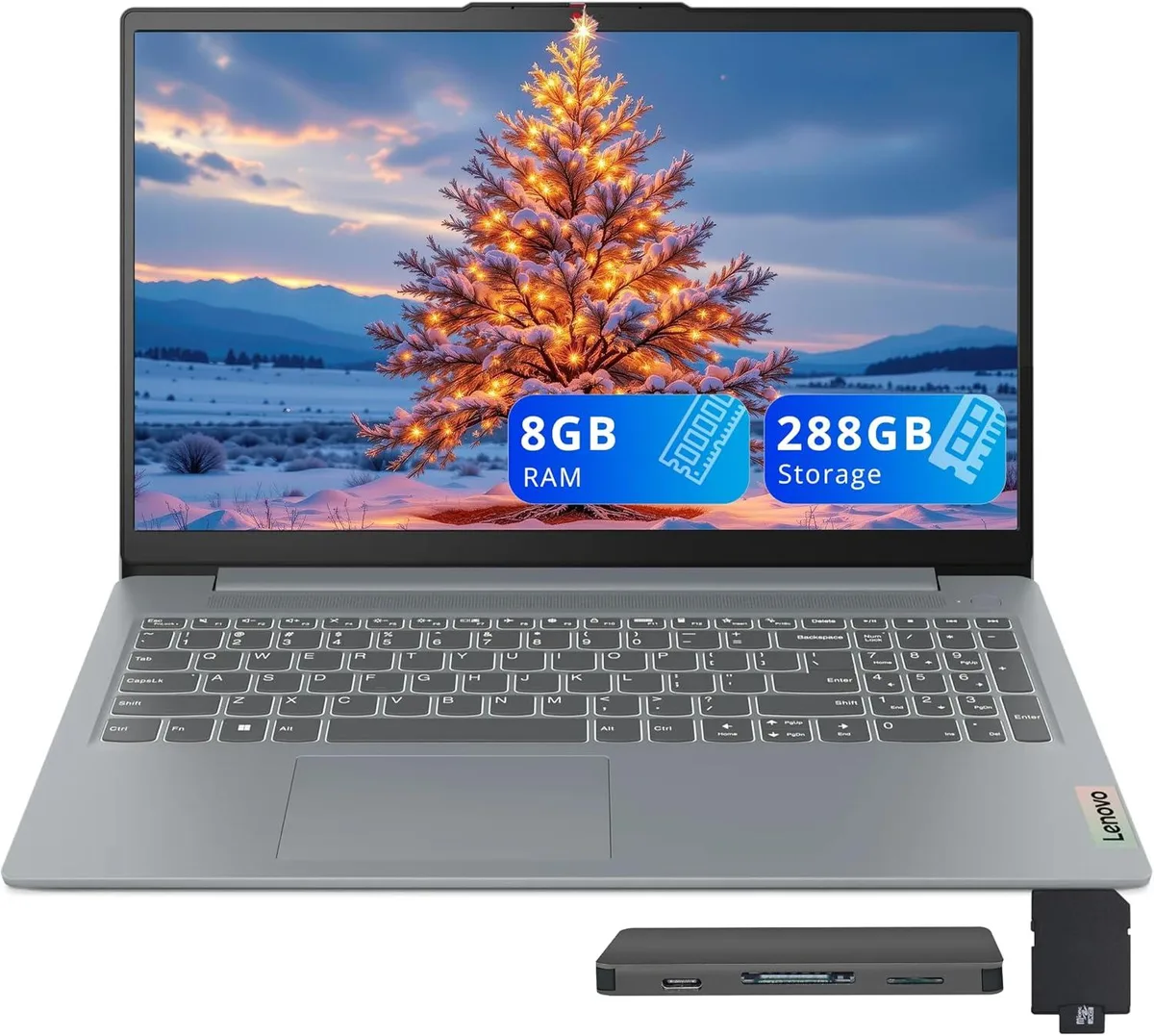 Lenovo Lenovo IdeaPad Slim 3i 15.6" FHD business laptop Core i3-N305 8GB 128GB UFS+160GB docking set Arctic Grey — product photo