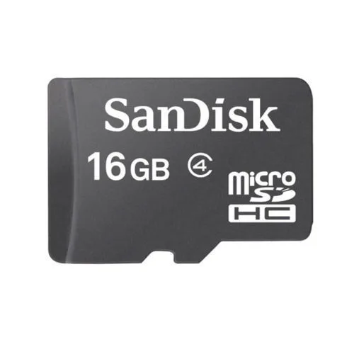 SanDisk SanDisk microSDHC 16GB Class 4 memory card with Mini M2 USB 2.0 reader — product photo