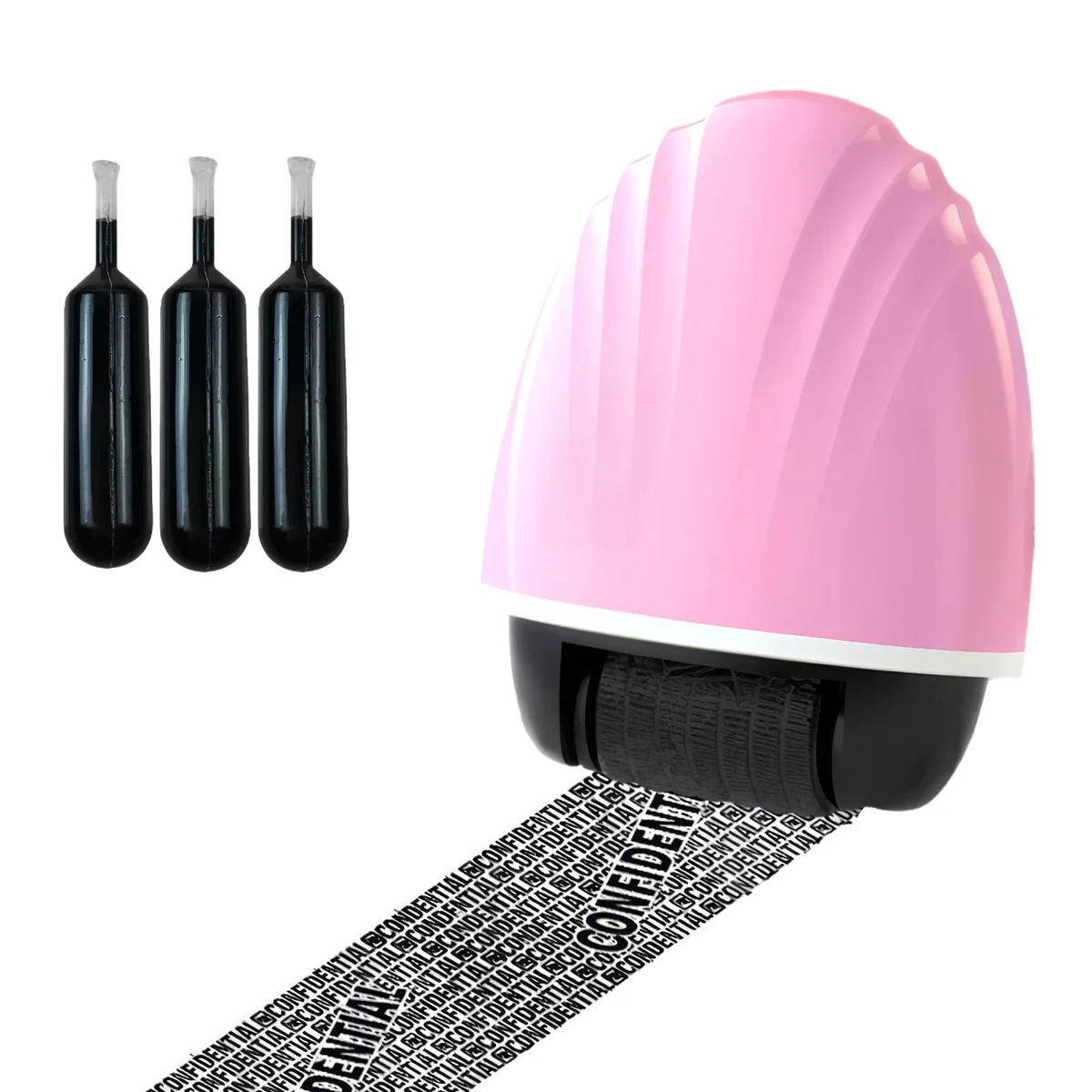 ZHUOAOO Identity Theft Protection Roller Stamp Pink 3 Refills — product photo