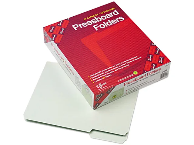 Smead Smead 13234 File Folder 2" Expansion 1/3 Top Tab Letter Gray Green 25/Box 60% Recycled — product photo