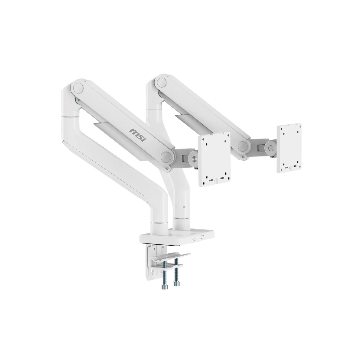 MSI MSI MAG MT201DW dual monitor arm, 17-45", 44 lbs, white — product photo