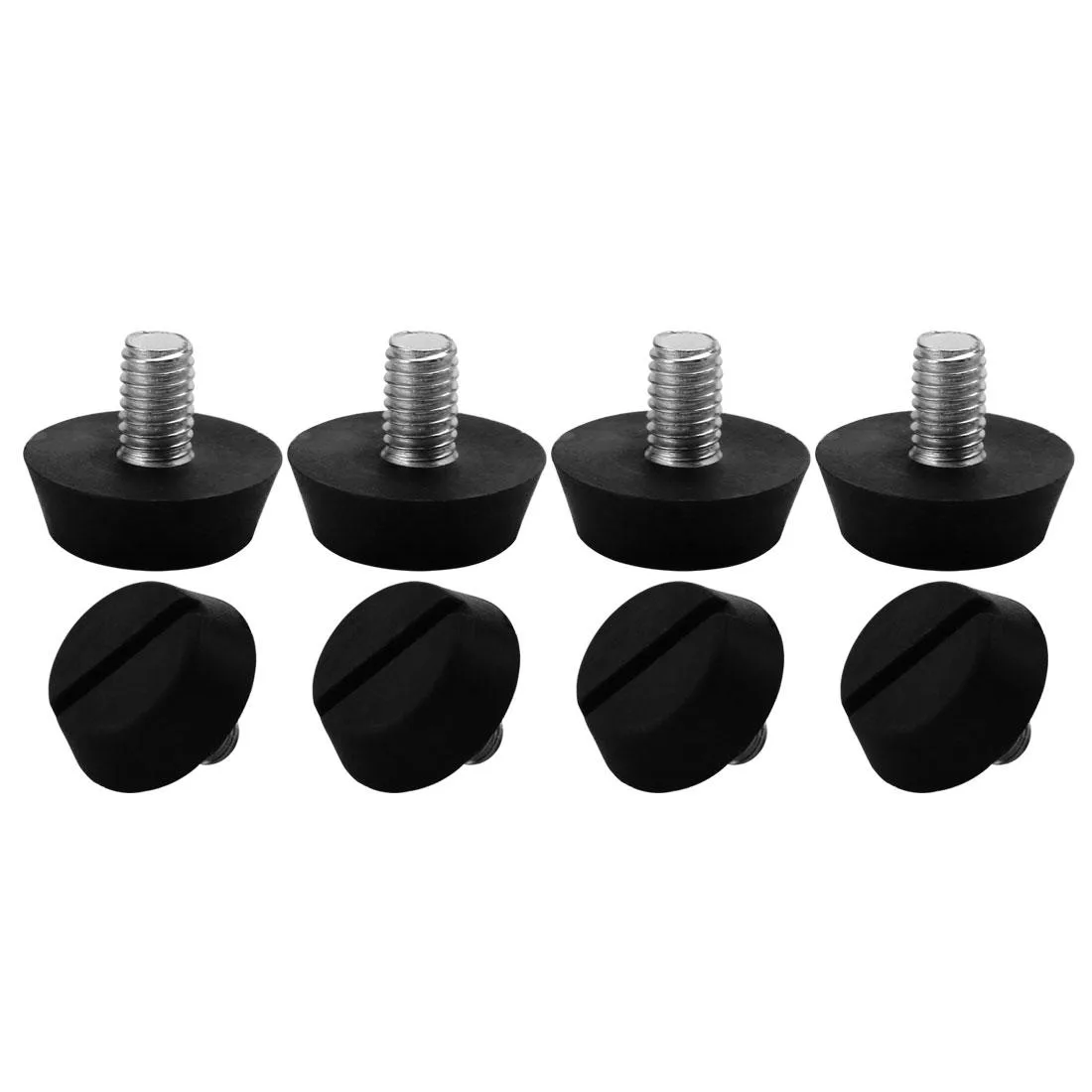 Eight M6 adjustable leveling feet with plastic bases