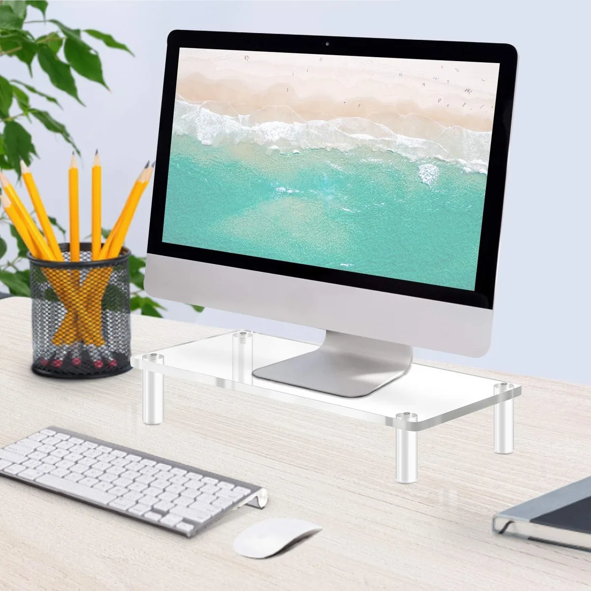 PISKEKAT PISKEKAT Acrylic Monitor Stand Riser Clear 34 40 server rack — product photo