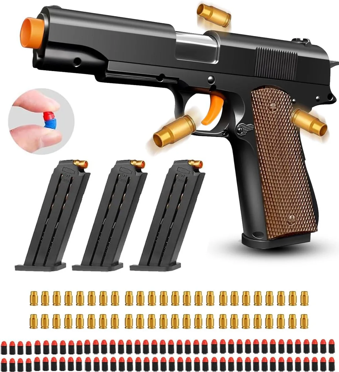  LBDREXZ Shell Ejecting Toy Gun Brown 48 Shells 80 Bullets — product photo