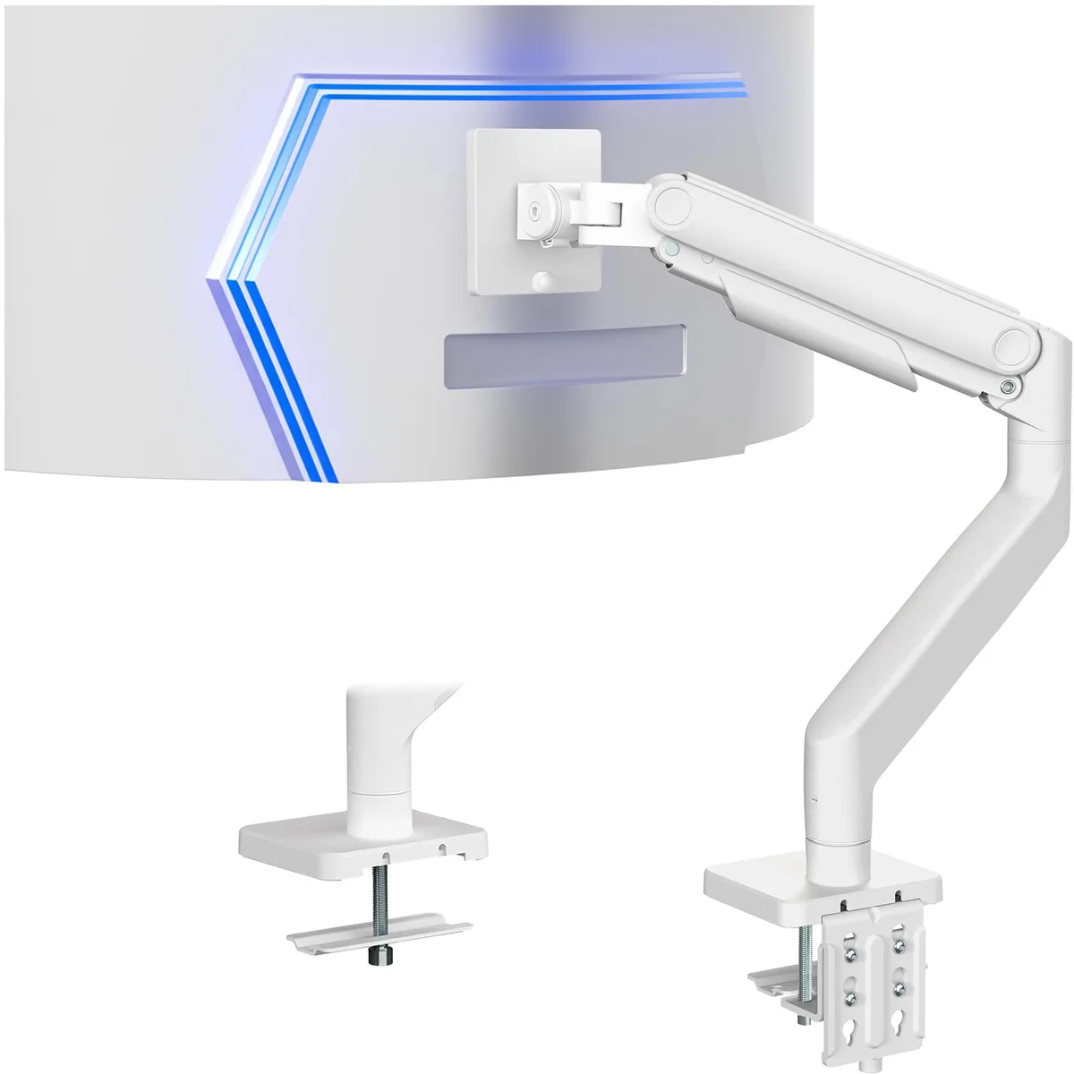 VIVO VIVO White Mechanical Arm Monitor Desk Mount 49" 44 lbs — product photo