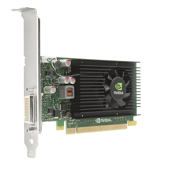 Low-profile PCIe graphics card with single fan and metal bracket