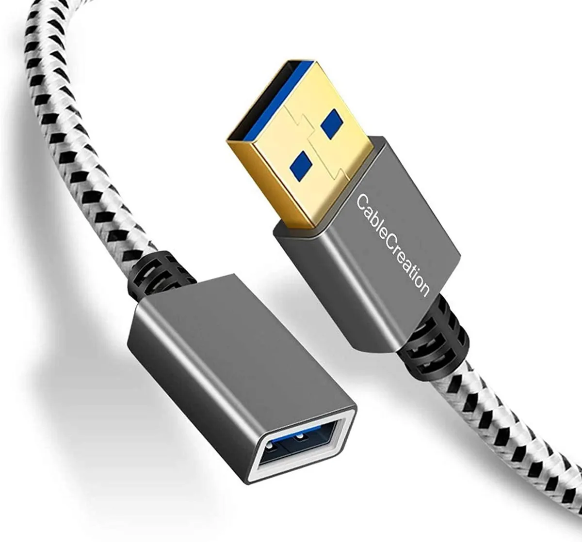 CableCreation CableCreation USB 3.0 A Male to Female Extension Cable 3.3ft Space Gray Aluminum 2-Pack — product photo