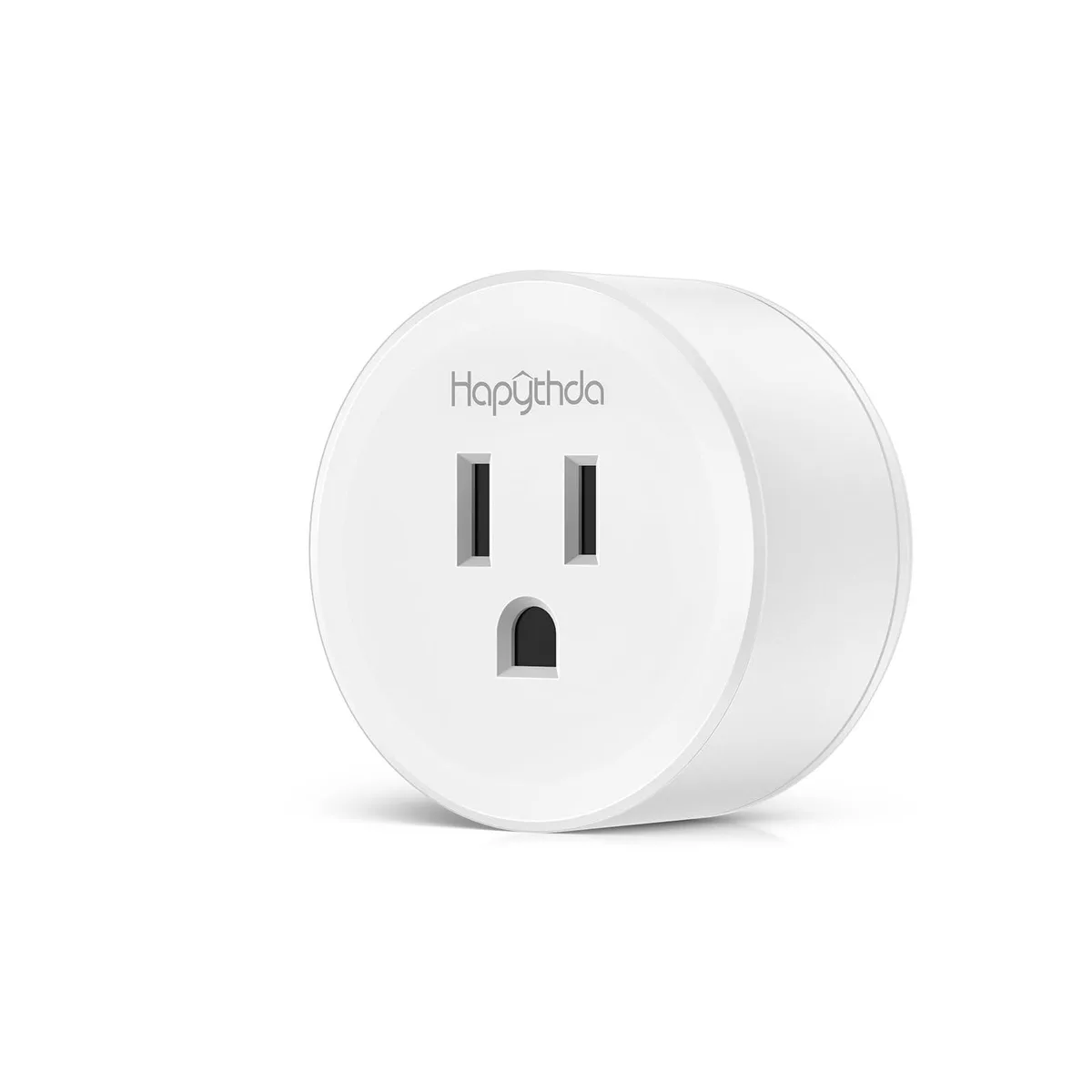 Compact white polycarbonate remote control plug adapter with single outlet and wall mount design