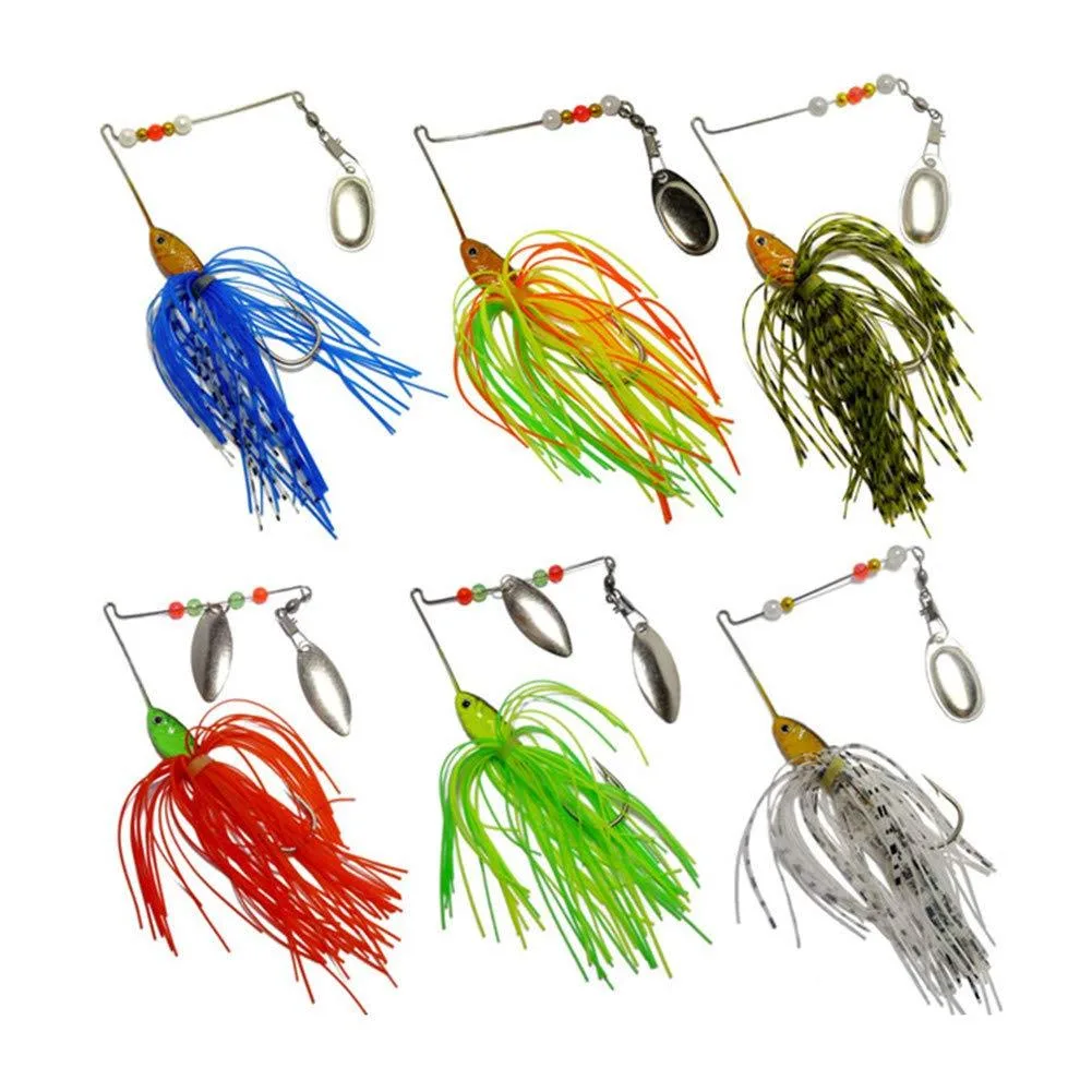  FREE FISHER Spinner Baits 6 pcs White 13.0g 3.15"-4.72 — product photo