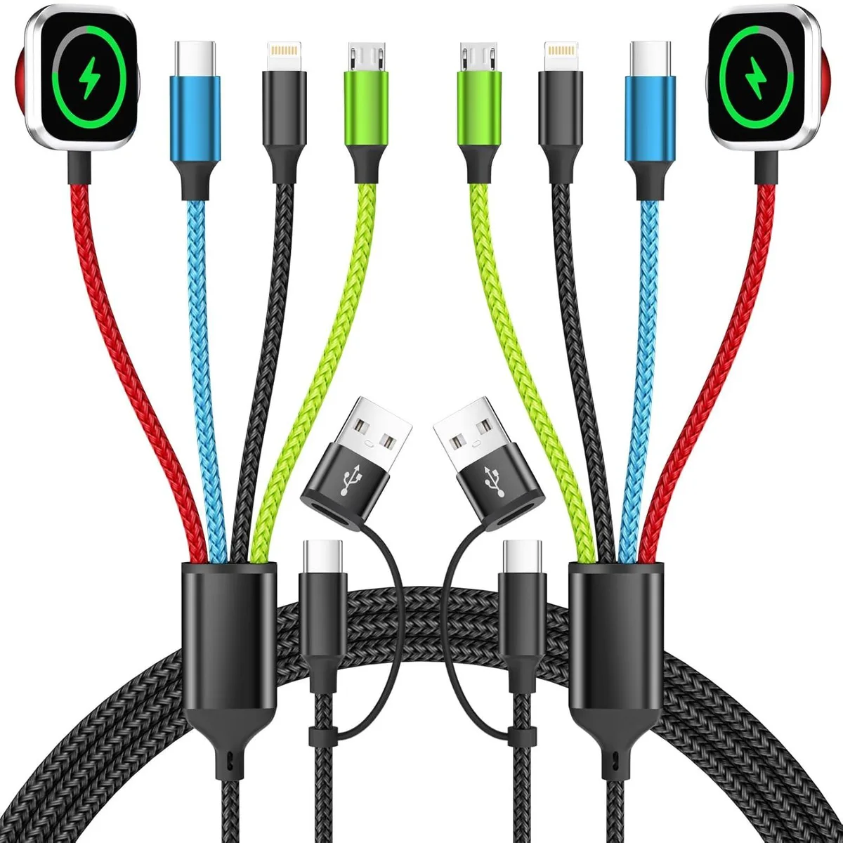 Mobee Mobee 4-in-2 Multi Charging Cable with iWatch Charger 2Pack 5FT — product photo