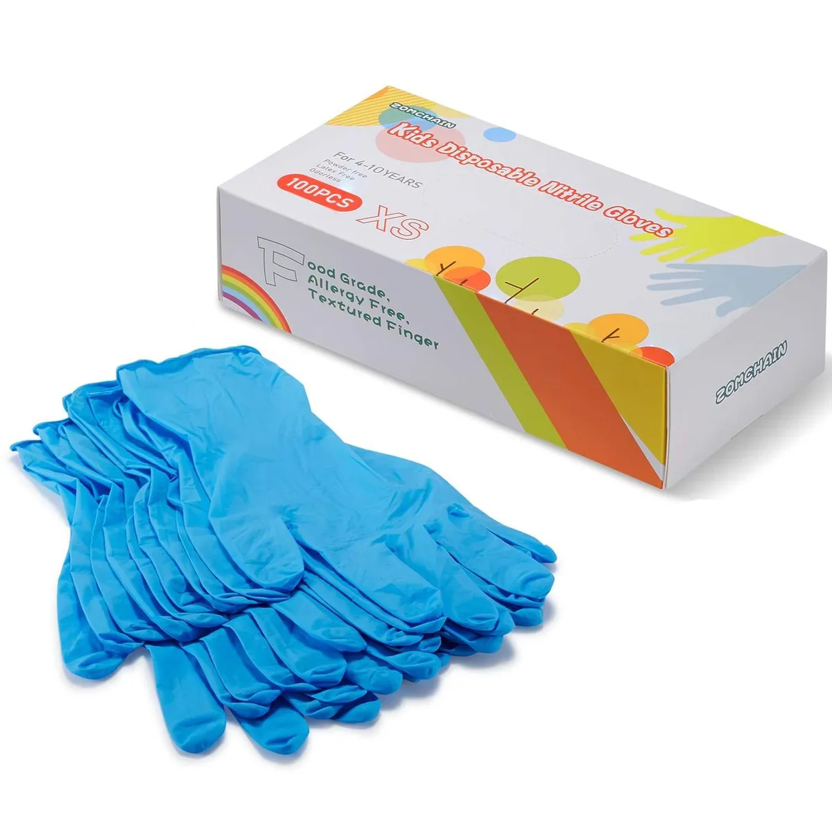  Vibe Kids Nitrile Gloves Disposable 100 pcs Blue — product photo