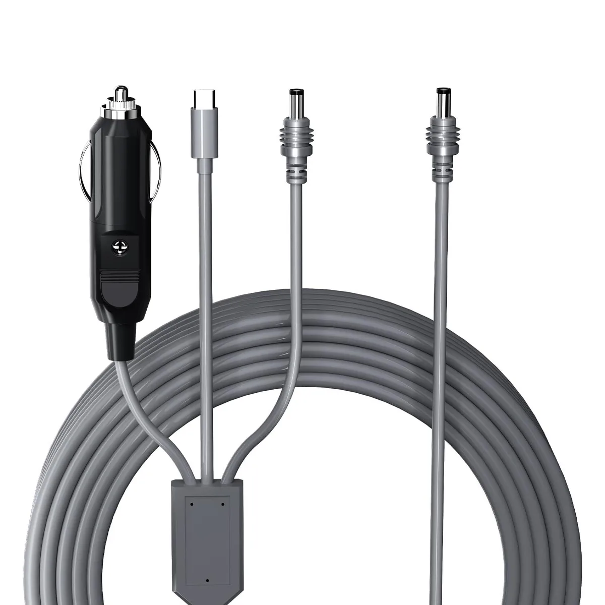 Black three-foot computer power cord with male-to-male connectors