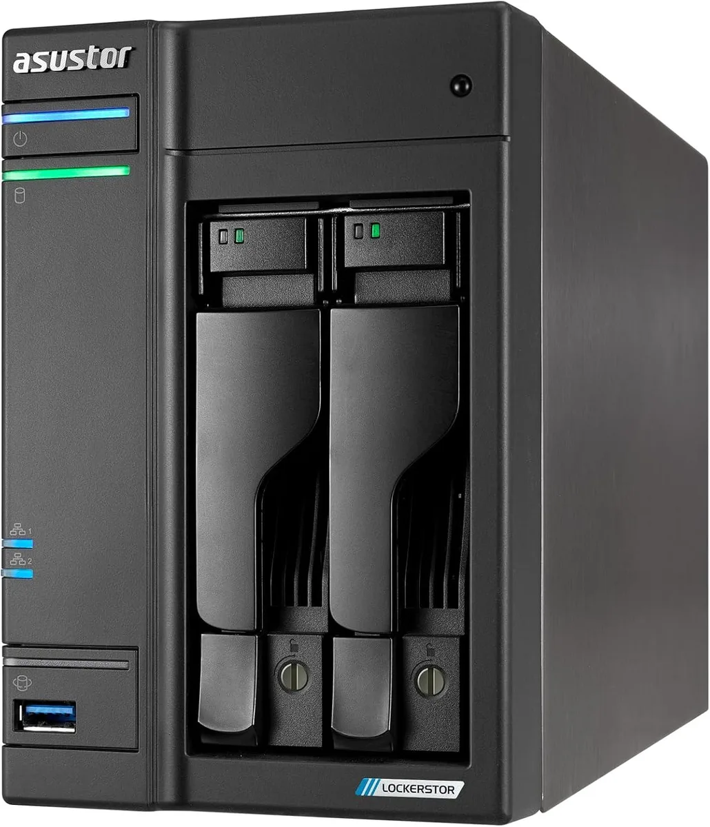 ASUSTOR ASUSTOR AS6702T v2 2-Bay NAS Intel Celeron N5105 4GB DDR4 4x M.2 2x 5GbE — product photo