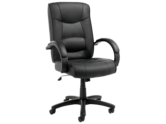 Alera Alera SR41LS10B Strada High-Back Swivel/Tilt Chair Black Top-Grain Leather office furniture — product photo