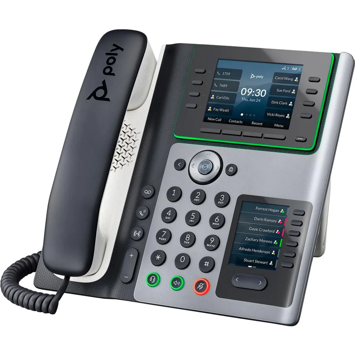 HP HP Poly Edge E450 IP Phone Corded/Cordless Wi-Fi Bluetooth Desktop Black VoIP 14-line 2x RJ-45 PoE 82M90AA — product photo