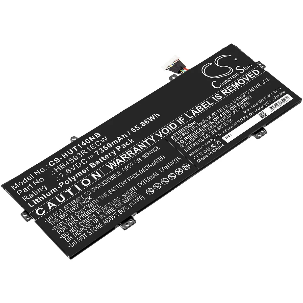 Cameron &amp; Co Cameron &amp; Co DS-CS-HUT140NB laptop battery 7.35 Ah — product photo