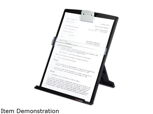 3M 3M DH340MB Fold-Flat Desktop Copyholder 150 Sheets Black — product photo