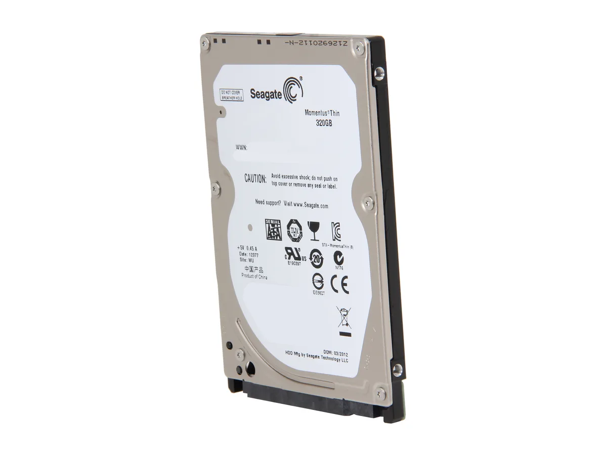Seagate Seagate Momentus Thin ST320LT020 320GB 5400 RPM 16MB Cache SATA 3.0Gb/s 2.5" 7mm laptop hard drive — product photo