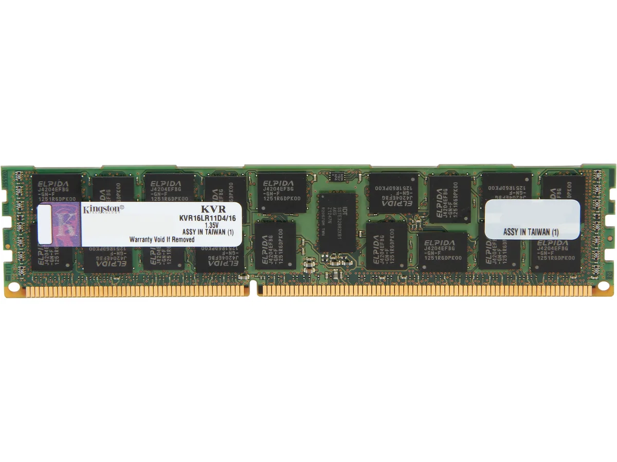 Kingston Technology Corp. Kingston Technology Corp. KVR16LR11D4/16 16GB DDR3 1600 ECC Registered server RAM — product photo