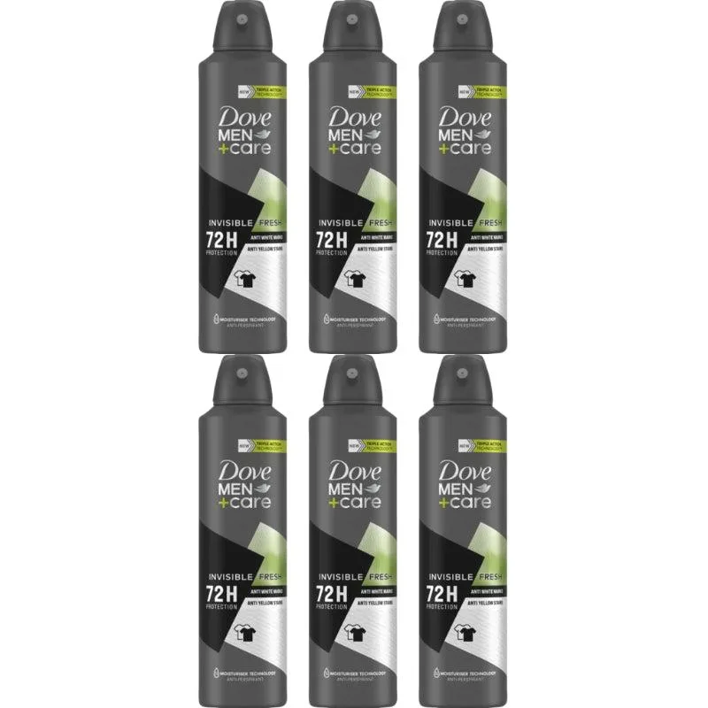 Dove Dove DOVE-DEO-6PK Men Deodorant Spray Invisible Fresh 150 ml 6-Pack skin care — product photo
