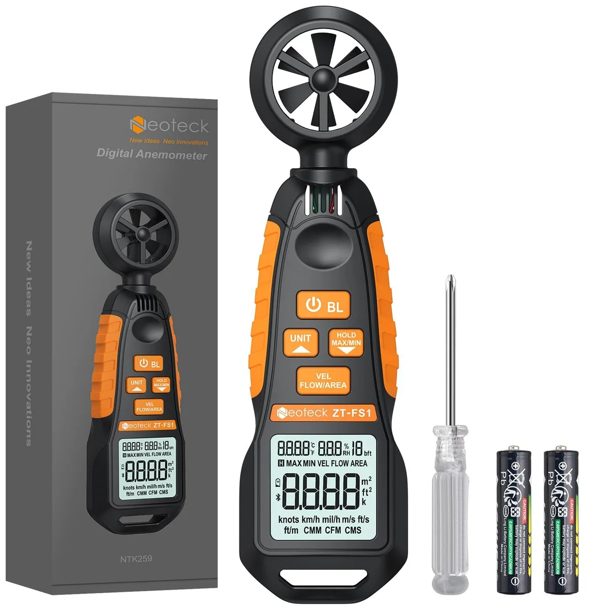 KEHIPI KEHIPI Anemometer Wind Meter Orange HVAC Control — product photo