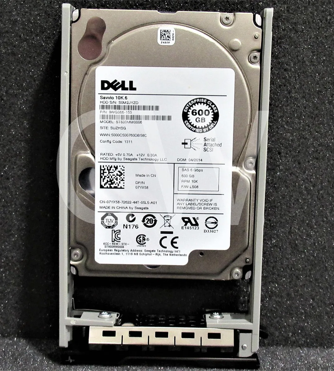 DELL DELL SAVVIO 600GB 10000RPM 6Gbps 2.5" SAS internal hard drive 7YX58 ST600MM0006 — product photo