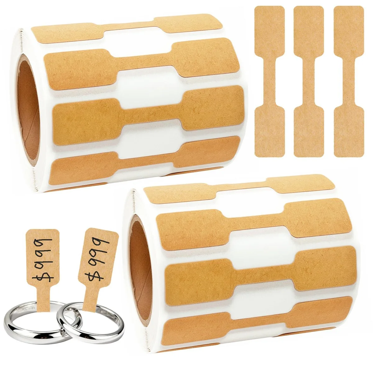  GIYAWA Brown Adhesive Price Tag Stickers 1000 PCS — product photo