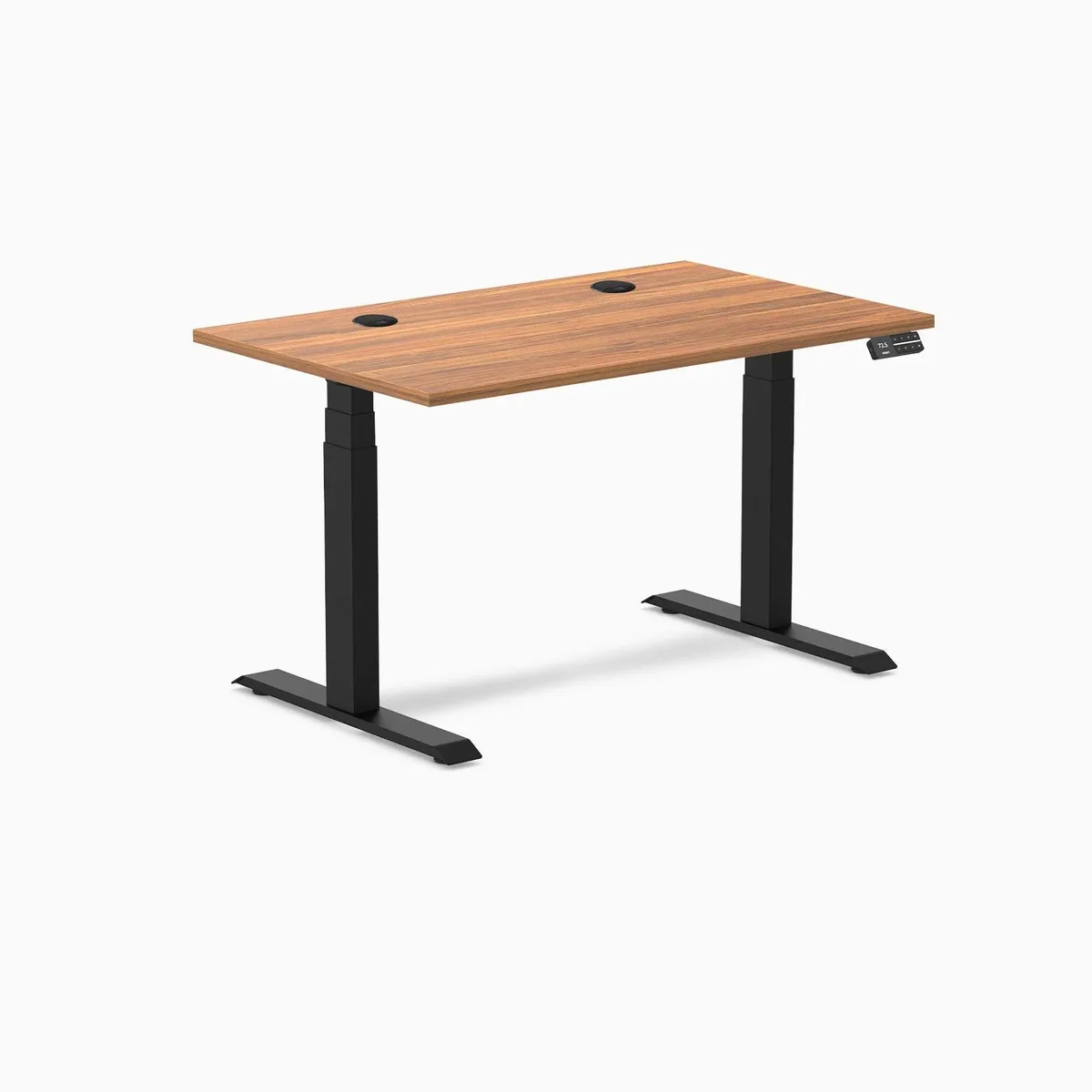 Desky Desky Dual Laminate Sit-Stand Desk Prime Oak 47.2 x 29.5 in Matte Black — product photo