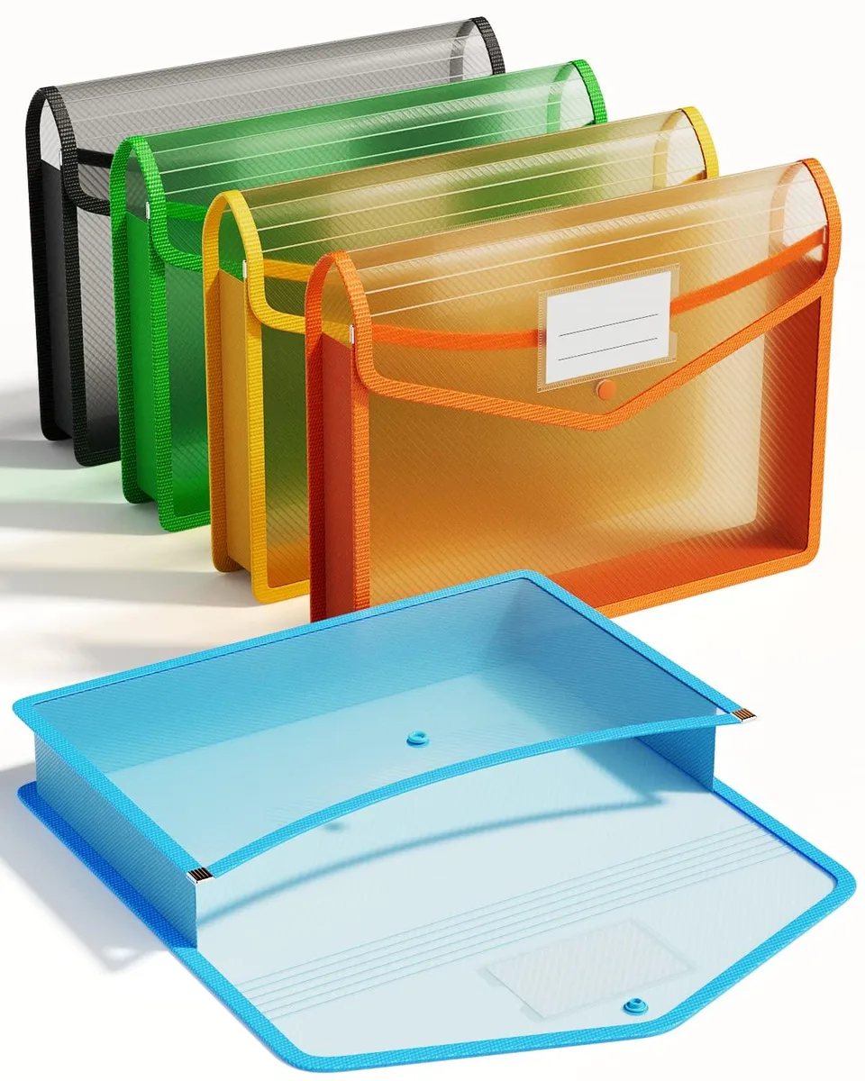  ThinkTex B-5 Plastic Expanding File Folder, 5 Pack, A4, 500 Sheets, 24 Pockets — product photo