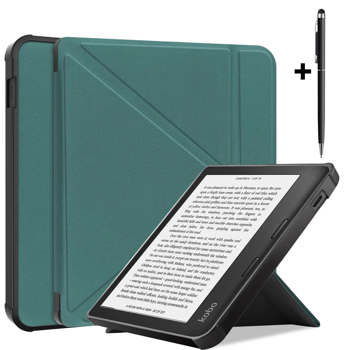 Werleo Werleo Slim Case for Kobo Libra 2 2021 Dark Green eReader cover — product photo