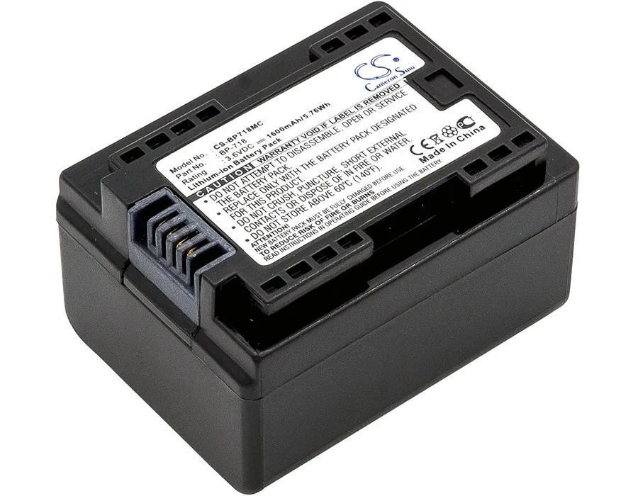 Rectangular grey camcorder battery with gold contacts