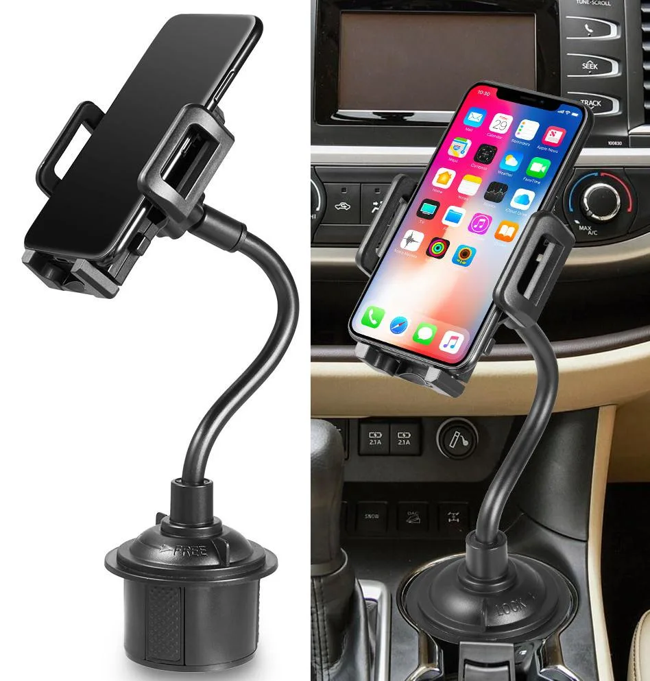 Nakedcellphone Nakedcellphone Car Cup Holder Phone Mount Padded 360 Rotation Black MOUNT-CUP51 — product photo