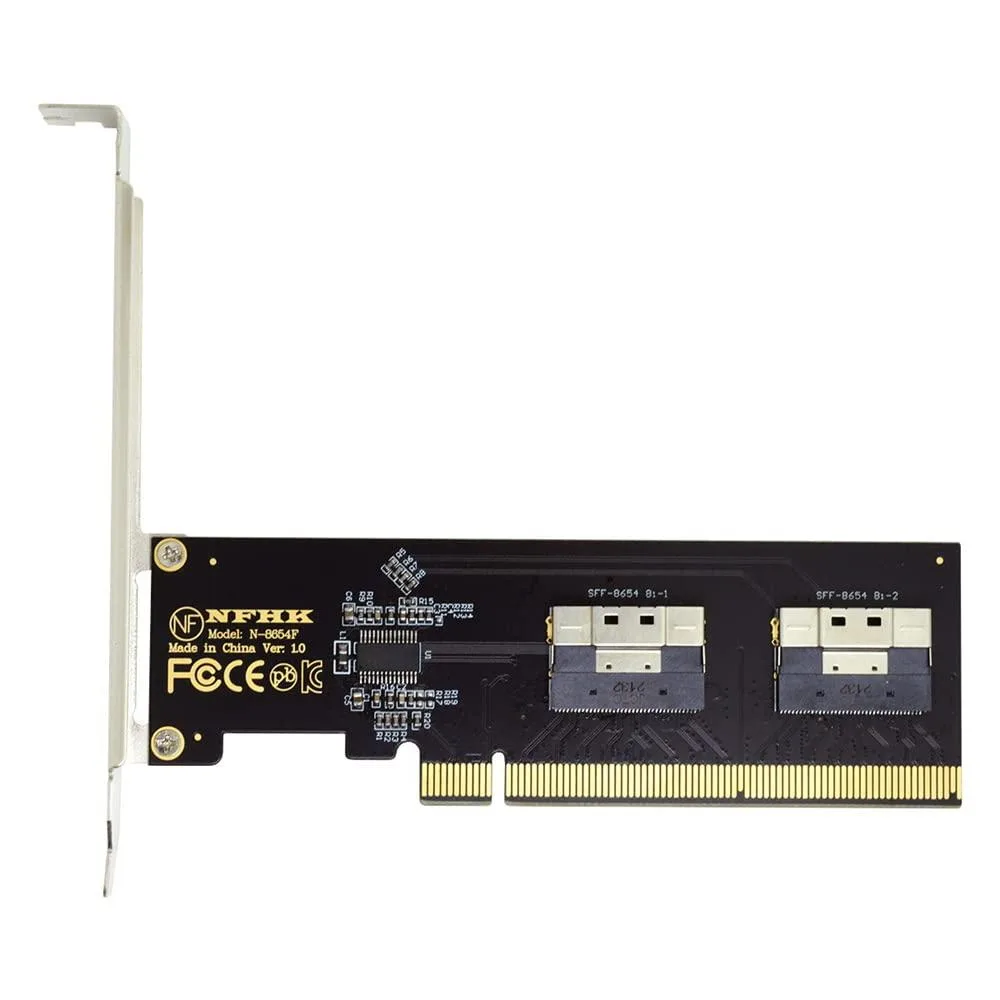 LORDWORLD LORDWORLD Dual Slimline SFF-8654 8X 4 NVME PCIe 3.0 4.0 Raid Card — product photo
