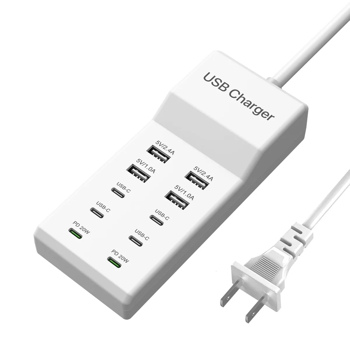 KEHIPI KEHIPI 6C4A-100W 10 Port USB Charger White — product photo