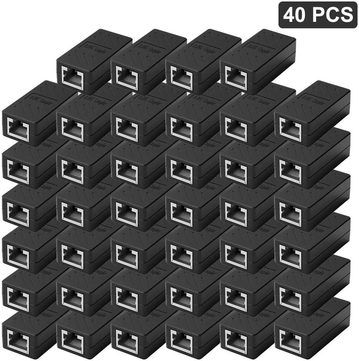 Vszerda Vszerda 40 PCS Gigabit RJ45 Coupler Female to Female (Black) — product photo