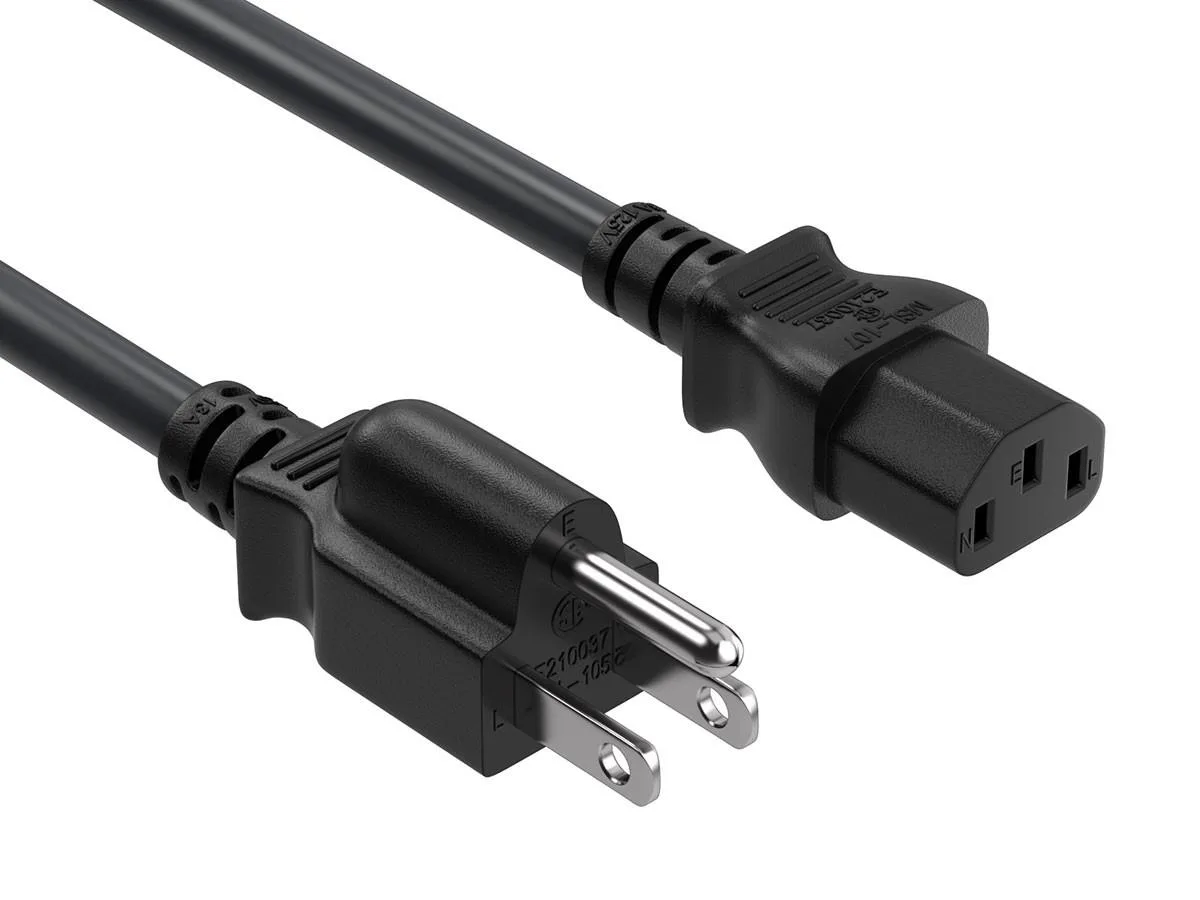Cable Leader Cable Leader 8ft NEMA 5-15P to C13 Power Cord 16 AWG 13A 125V Black — product photo