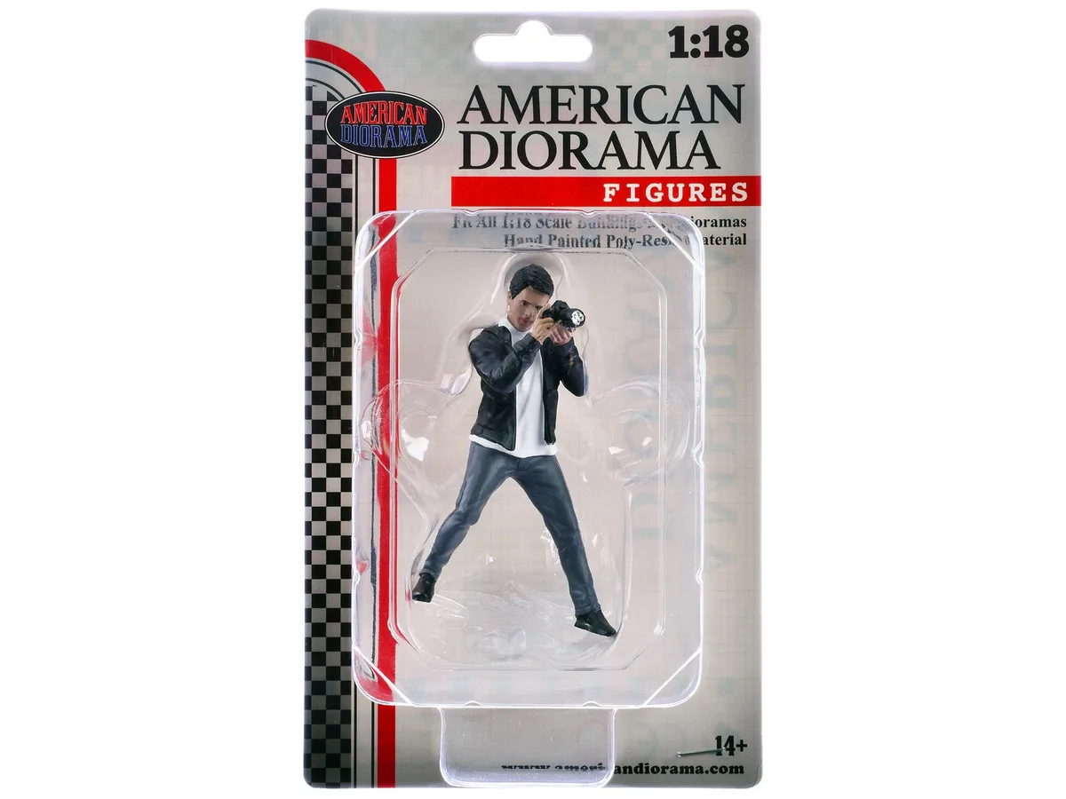 American Diorama American Diorama "Photographers" Figure #6 1/18 Scale 3.5 Inch Hobby Collectible — product photo