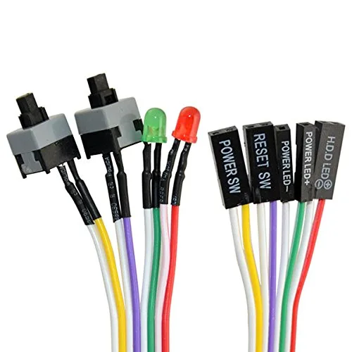 TeKit TeKit 4-in-1 ATX Power Reset Switch Cable Kit 26in 68cm — product photo