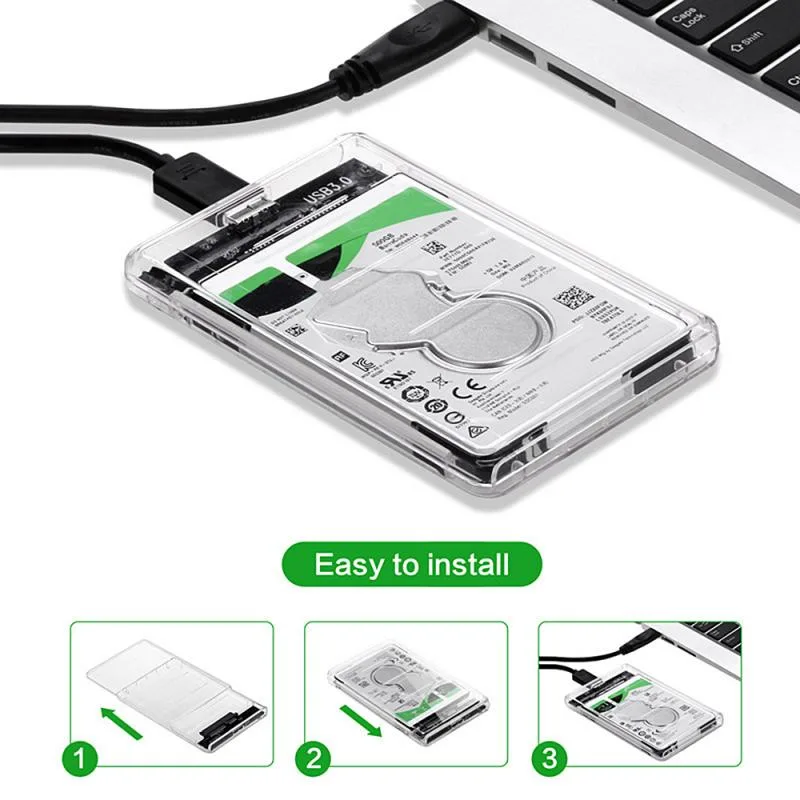 Hitoor Hitoor Transparent 2.5 Inch SATA to USB 3.0 Drive Enclosure — product photo