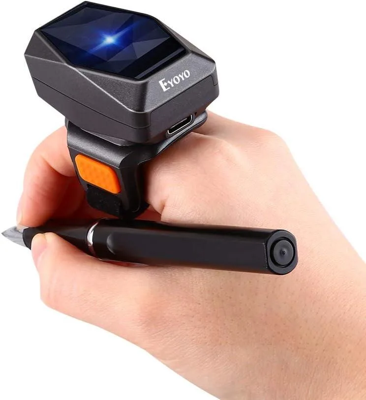 Eyoyo Eyoyo 2D Finger Ring Barcode Scanner 2.4G Bluetooth USB Wired 330° — product photo