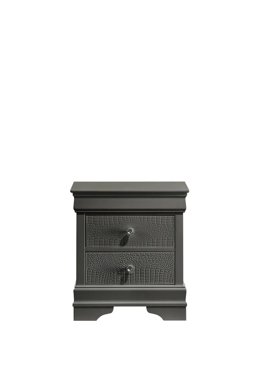 tuphen tuphen Blaze Modern Style 2-Drawer Nightstand Metallic Grey — product photo