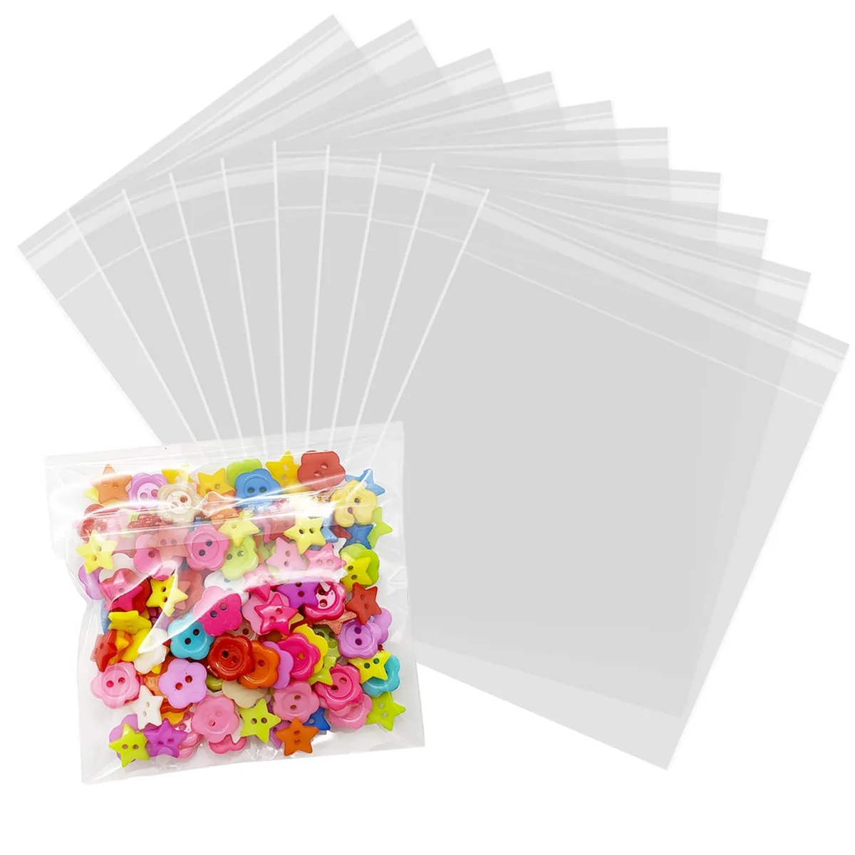 ChefVentions OPP Self Sealing Cellophane Bags 200 Pcs 1.57 mil Red Silicone — product photo