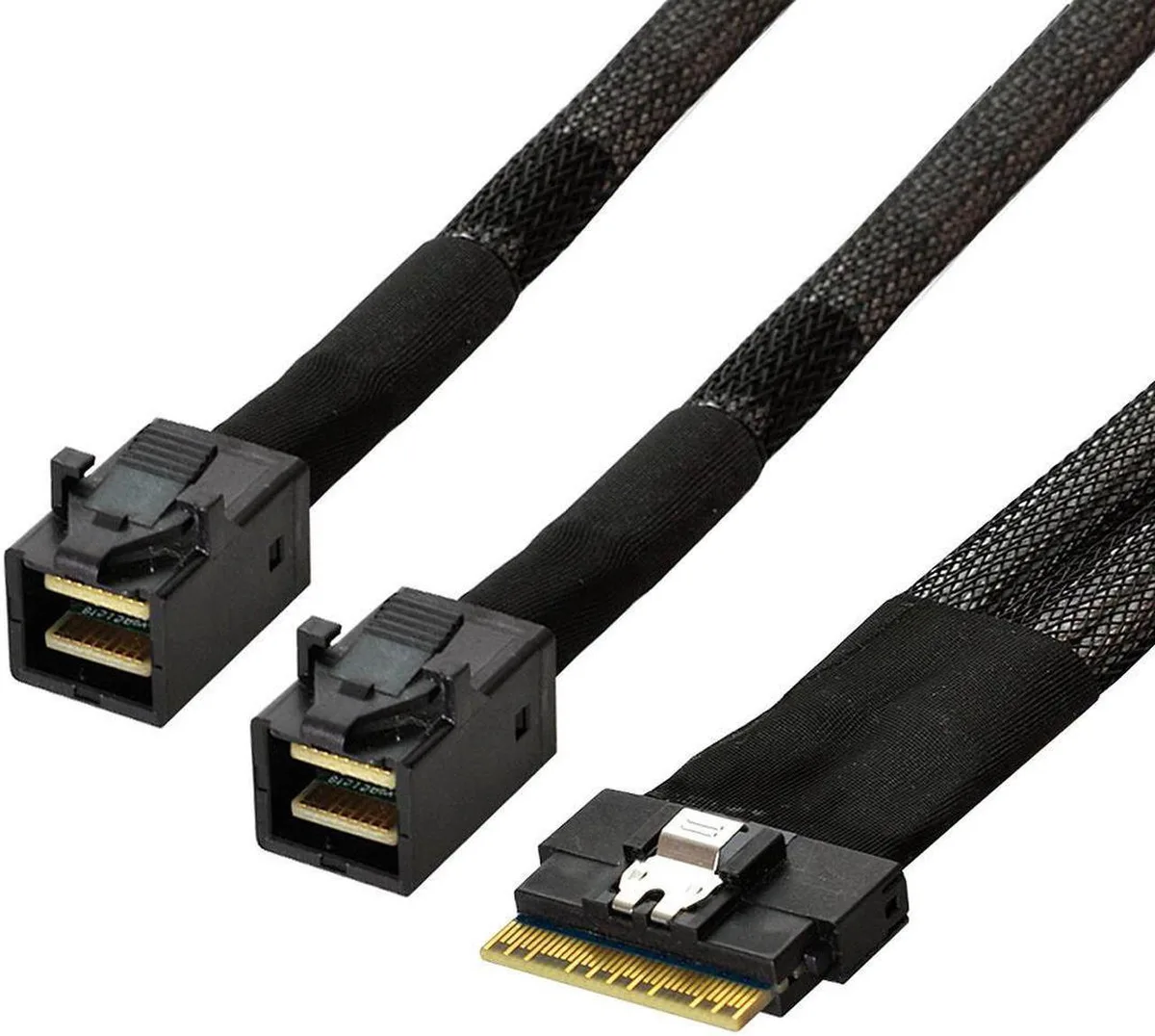 Vszerda Vszerda 100cm Slimline SFF-8654 8i to Dual SFF-8643 4i SAS cable — product photo